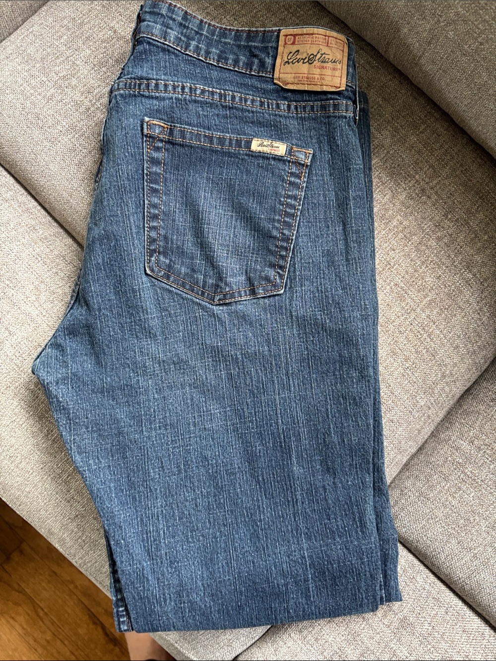 Levi Strauss stretch low rise bootcut jeans